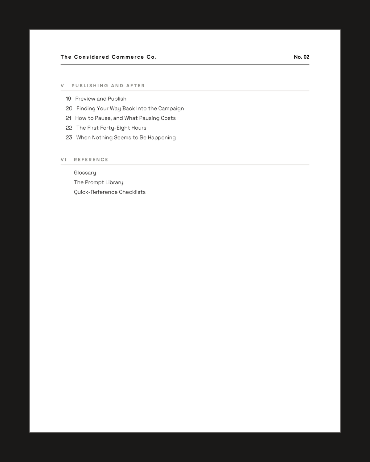 Contents, continued
